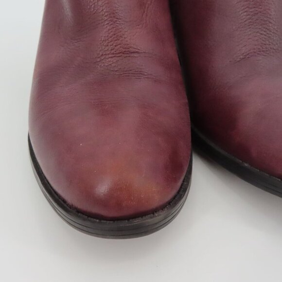 Naturalizer Women 7.5 W ZARIE Leather Ankle Boots Booties Purple Brown Zippers - Picture 4 of 14